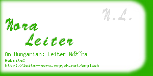 nora leiter business card